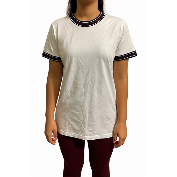 Michael‎ Kors T-Shirt White Logo Trim Short Sleeve Crew Neck Top - Picture 1 of 6